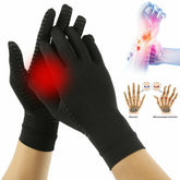 Black Copper Compression Gloves Pain for arthritis pain relief, hand joints diagram, wrist pain illustration