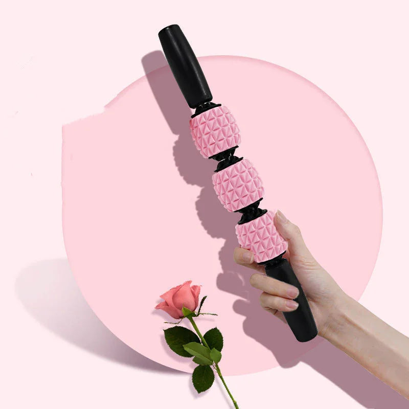 Muscle Relaxation Massage Stick EVA Shaft 3 Ball Gear