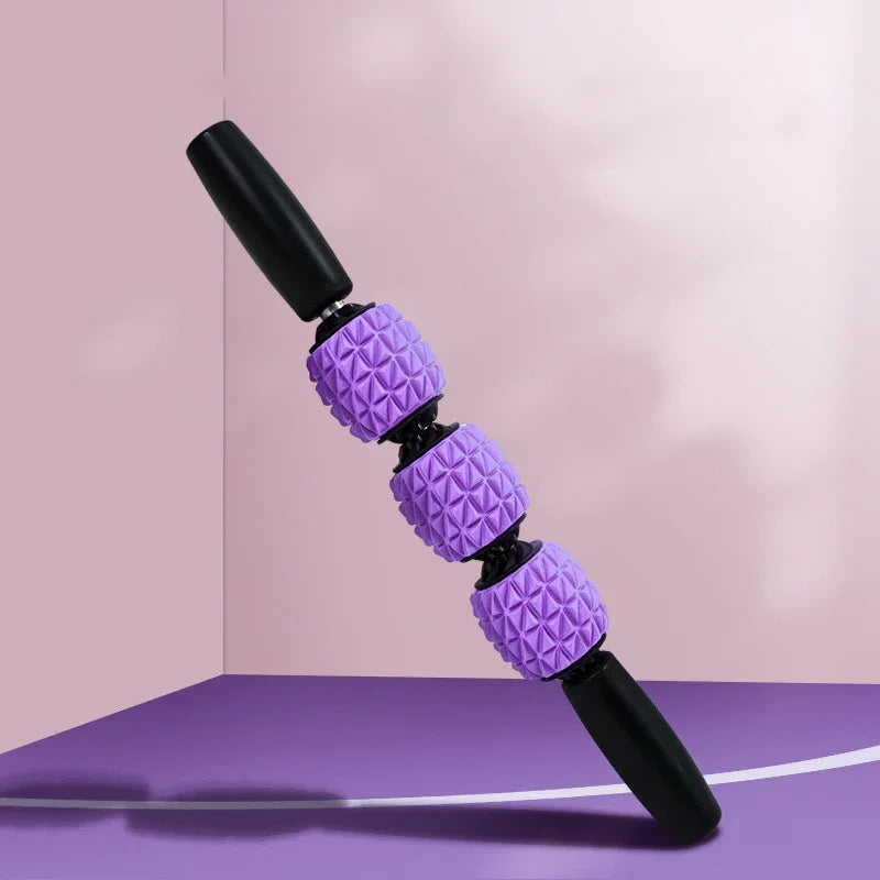 Muscle Relaxation Massage Stick EVA Shaft 3 Ball Gear