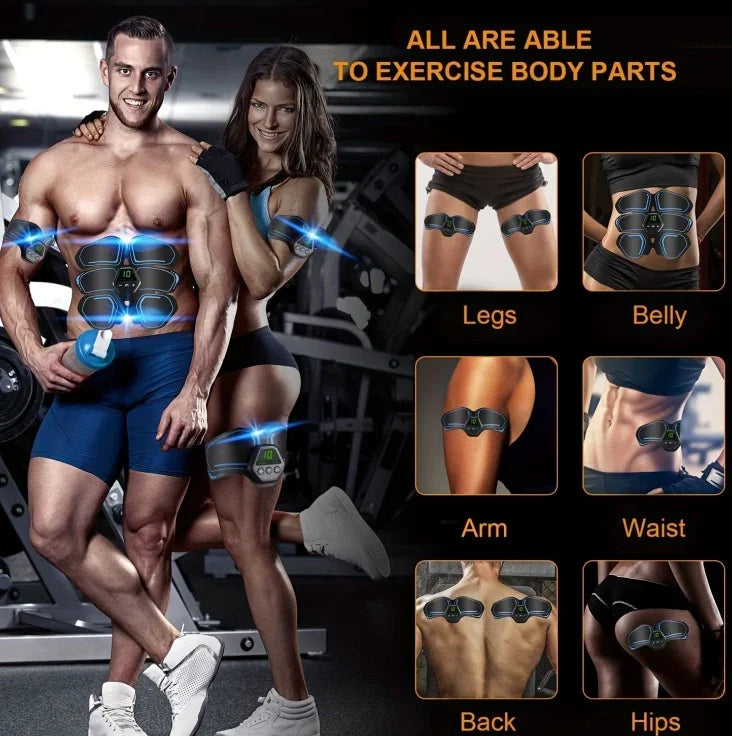 ABS EMS Muscle Stimulator USB Rechargeable with LCD