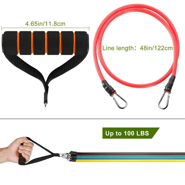 11-Pcs Resistance Bands Set Fitness & Workout Tubes