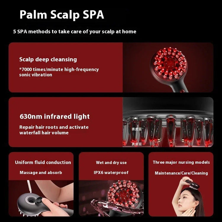 Red Light Scalp Massager Vibration & Deep Clean