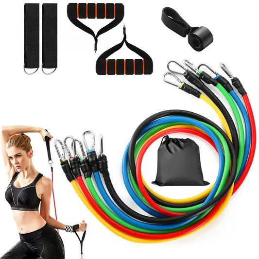 11-Pcs Resistance Bands Set – Fitness & Workout Tubes